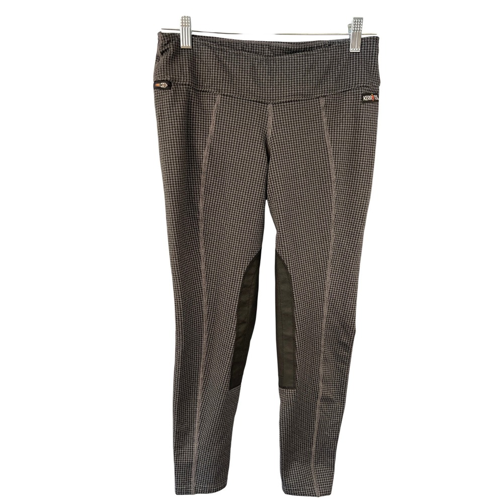 Kerrits Gray/Black Houndstooth Equestrian Riding Performance Leggings Size S